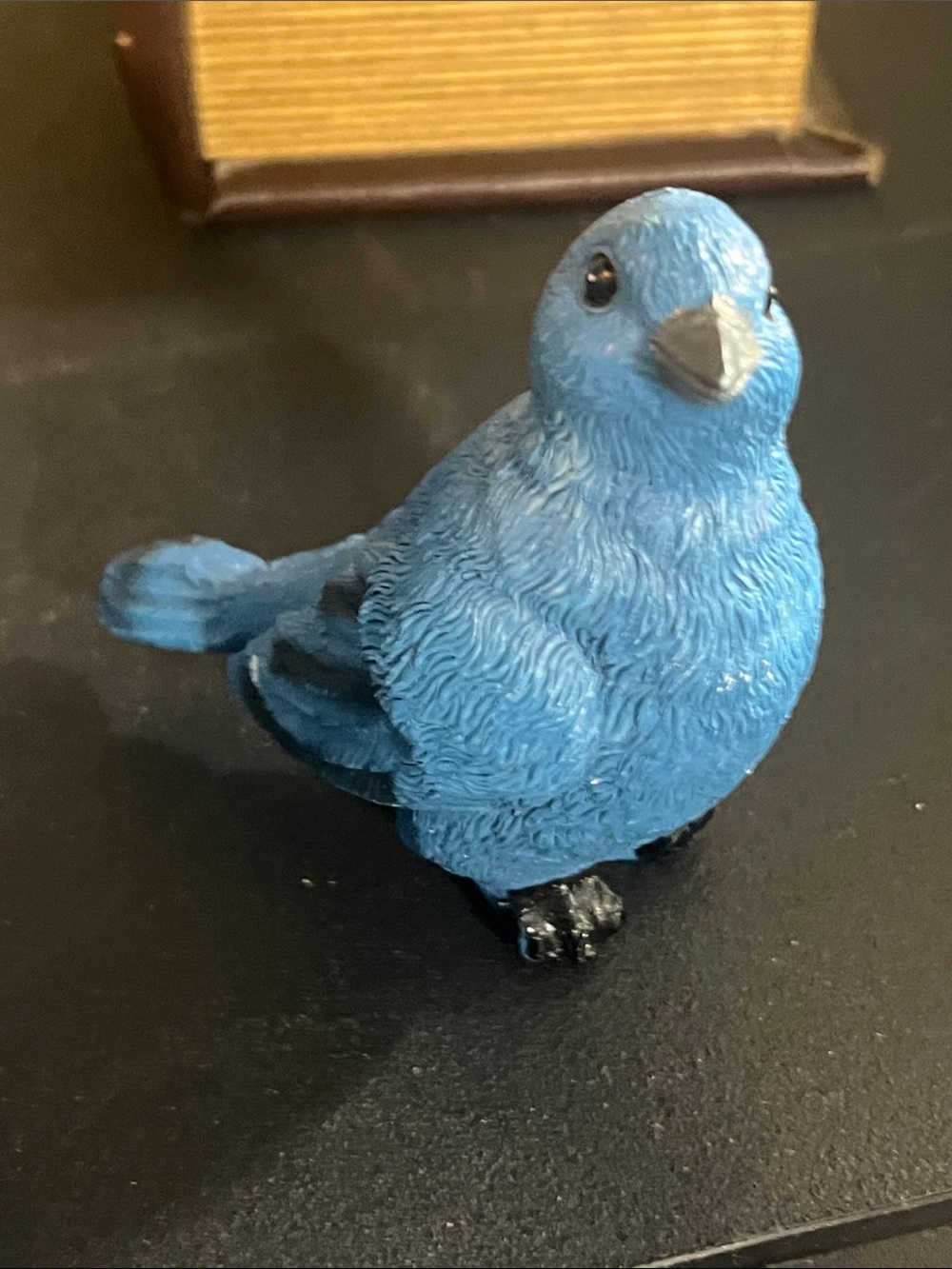 Blue Resin Bird Figurine - Small Decorative Accent great for your bird collec